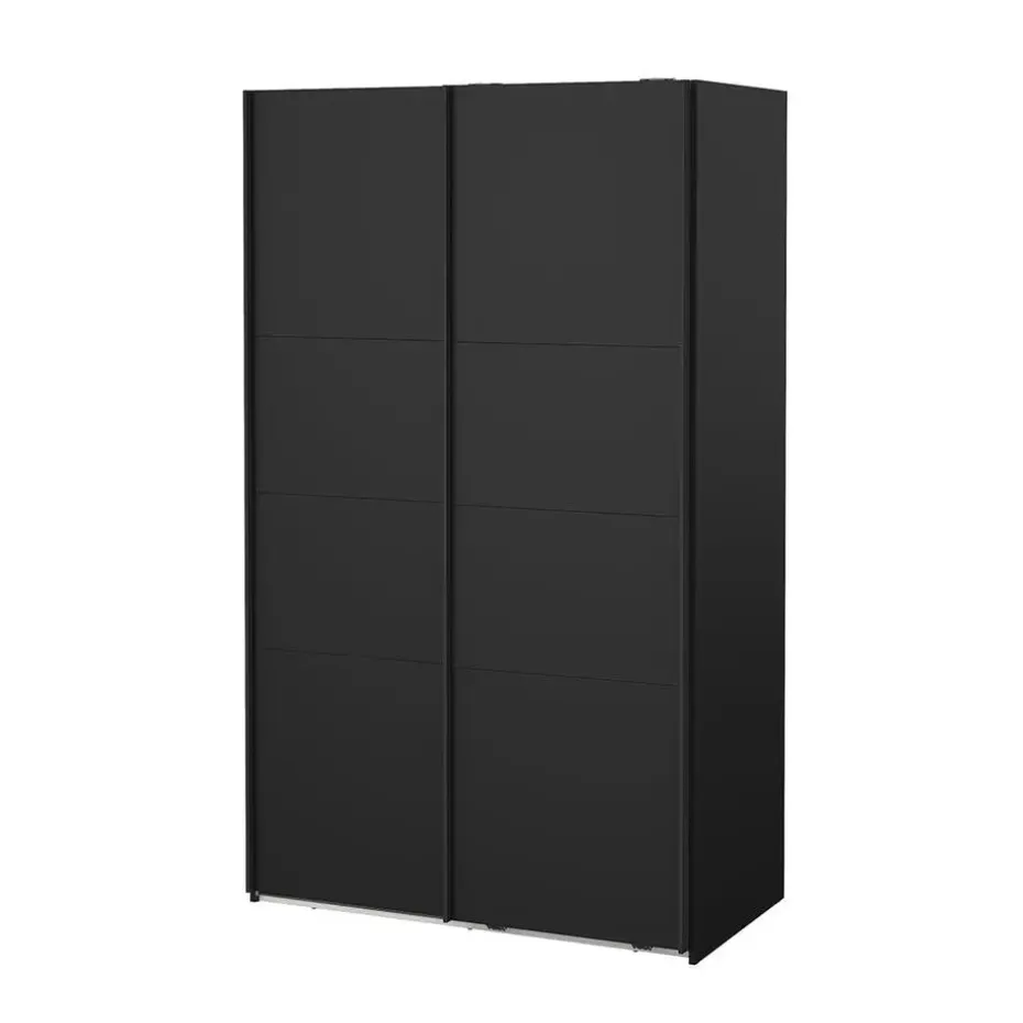 Hioshop Catania schuifdeurkast 2 deuren 120x200cm mat zwart
