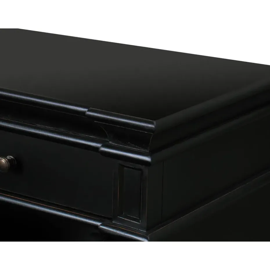Hioshop Dressoir Mozart zwart antiek sideboard