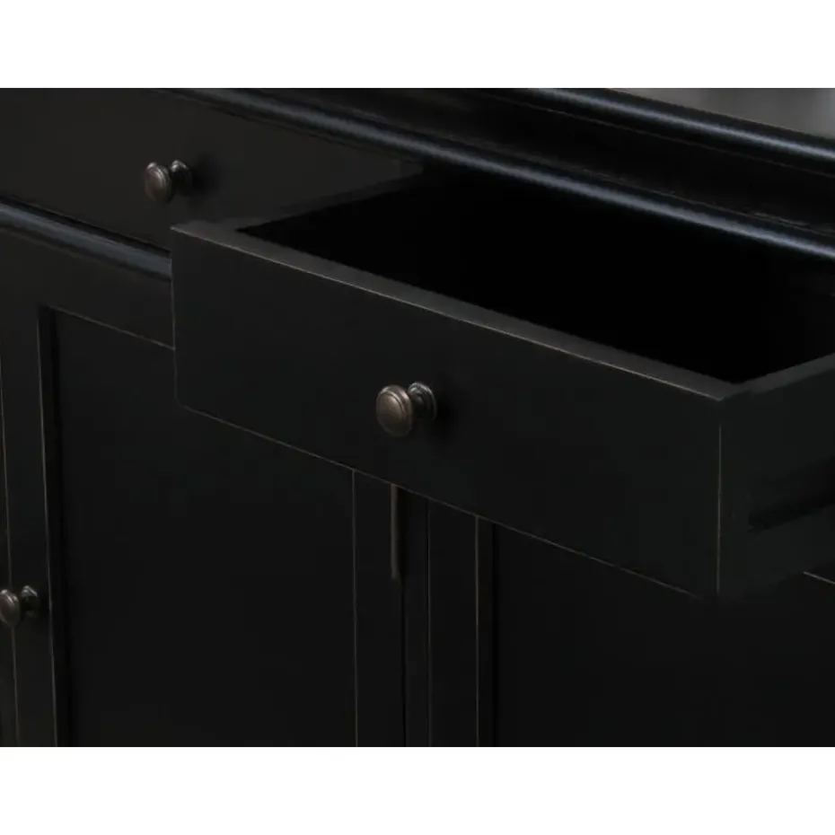 Hioshop Dressoir Mozart zwart antiek sideboard