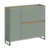 Hioshop Drive schoenenkast 1 deur- 2 vouwdeuren salvie decor