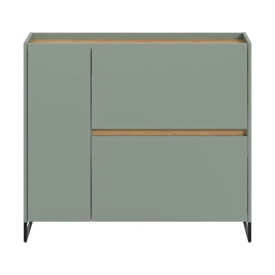 Hioshop Drive schoenenkast 1 deur- 2 vouwdeuren salvie decor