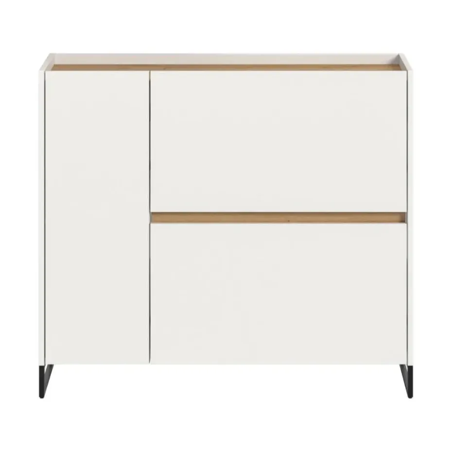 Hioshop Drive schoenenkast 1 deur- 2 vouwdeuren wit