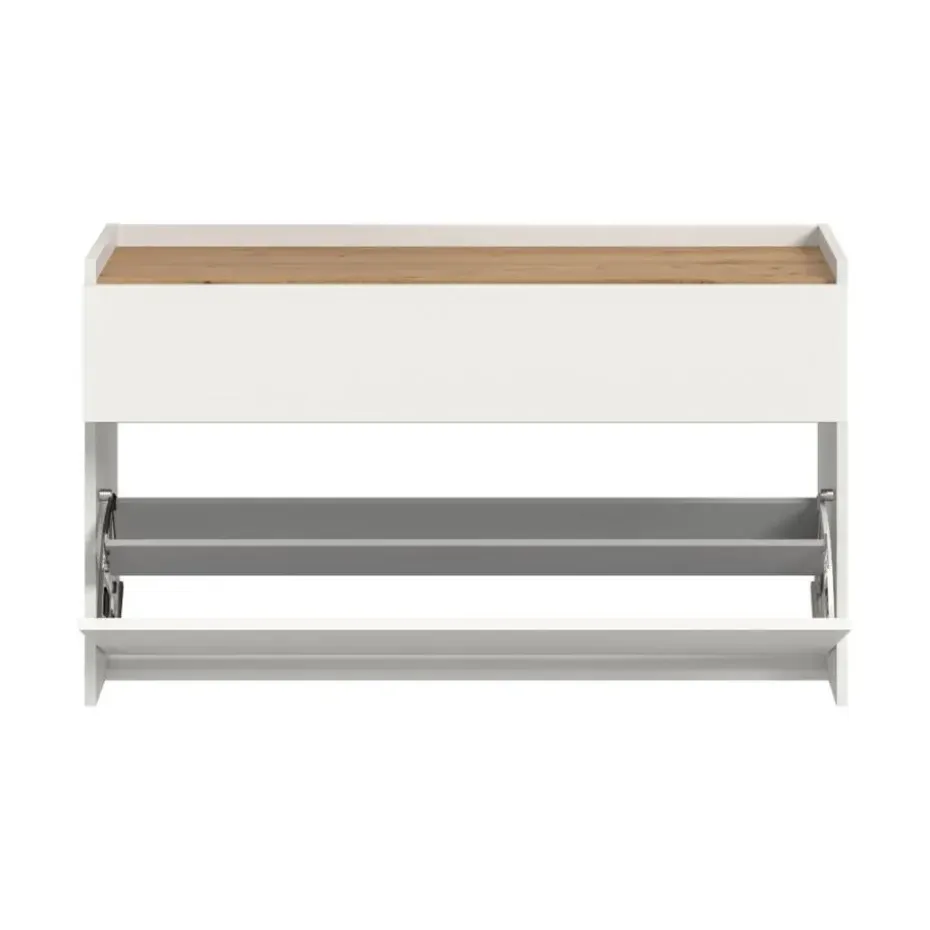 Hioshop Drive schoenenkast 1 vouwdeur- 1 lade wit