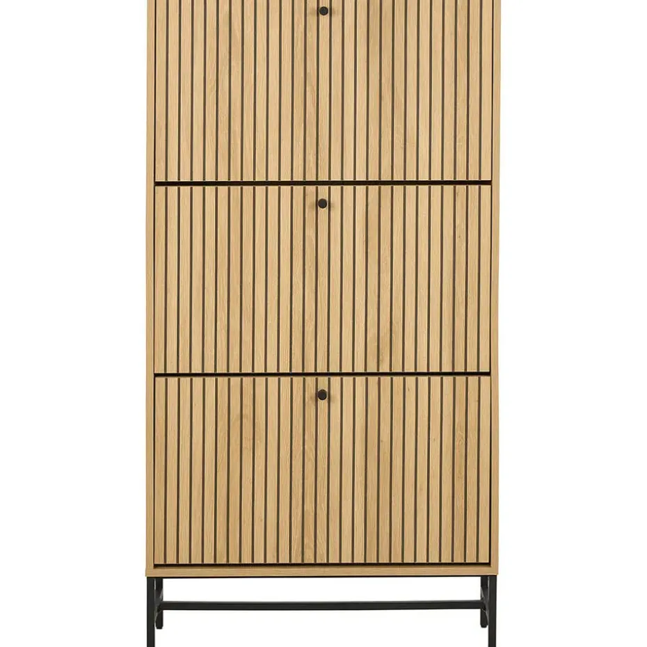 Hioshop Dylan schoenenkast 3 lades natuur
