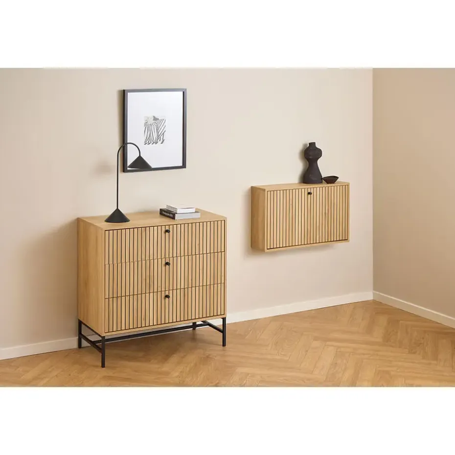 Hioshop Dylan schoenenkast 1 lade natuur