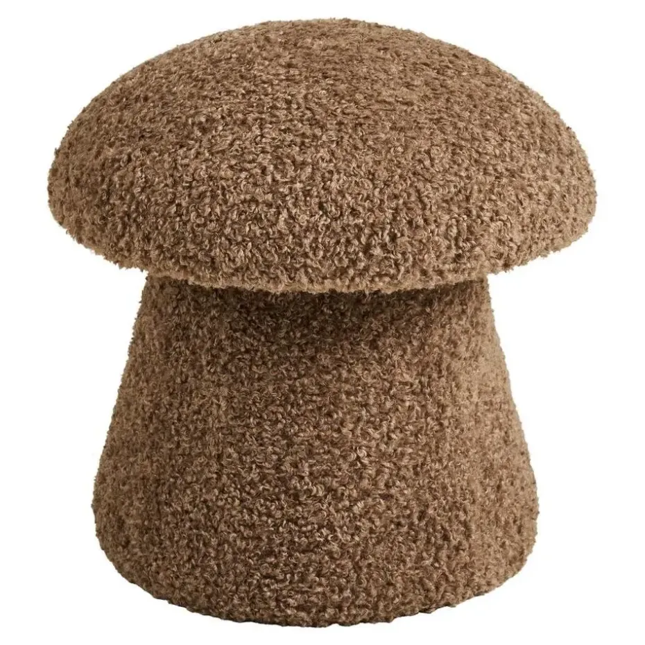 Hioshop Gida poef Ø45cm imitatiebont bruin