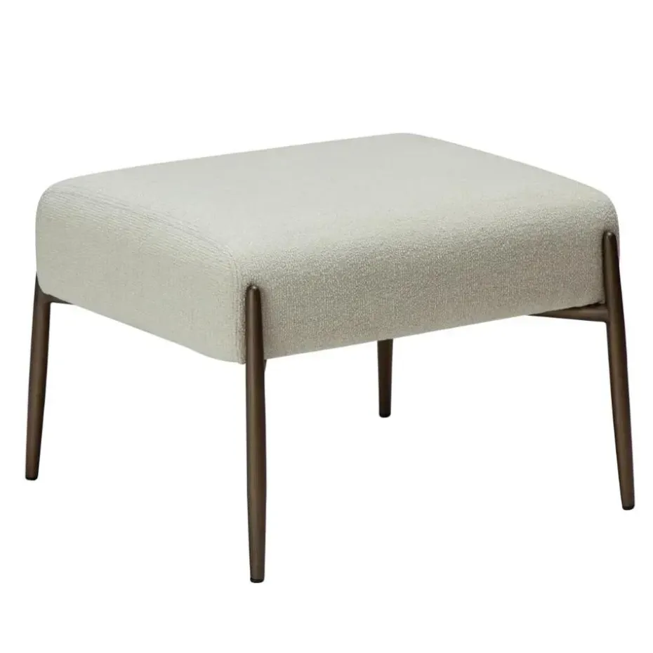 Hioshop Glam Dan-Form poef bouclé wit