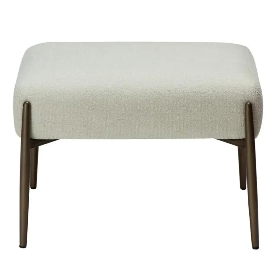 Hioshop Glam Dan-Form poef bouclé wit