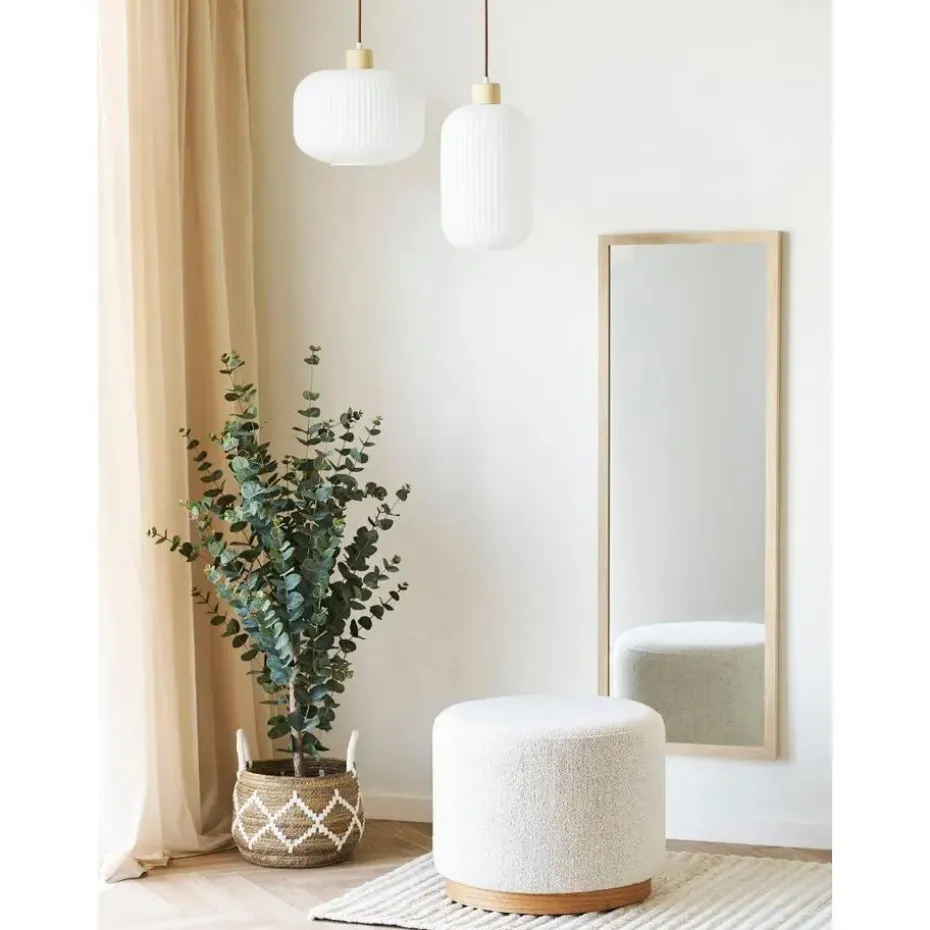 Hioshop Gry poef Ø50cm zandkleurig