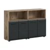 Hioshop Ice badkamer I13 zwart mat- eiken decor