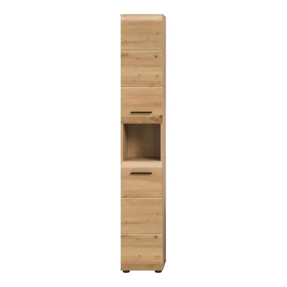 Hioshop Ice kolomkast 2 deuren- 1 plank eiken decor