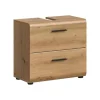 Hioshop Ice wastafel 2 lades eiken decor