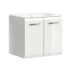 Hioshop Ice wastafel inclusief was 2 deuren wit hoogglans- wit