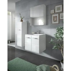 Hioshop Ice wastafel inclusief was 2 deuren wit hoogglans- wit