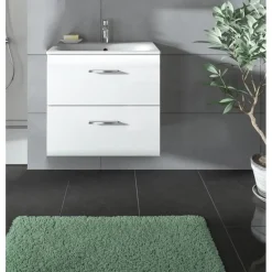 Hioshop Ice wastafel inclusief was 2 lades wit hoogglans- wit
