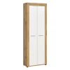 Hioshop Jam schoenenkast 2 deuren wit- eik decor