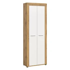 Hioshop Jam schoenenkast 2 deuren wit- eik decor