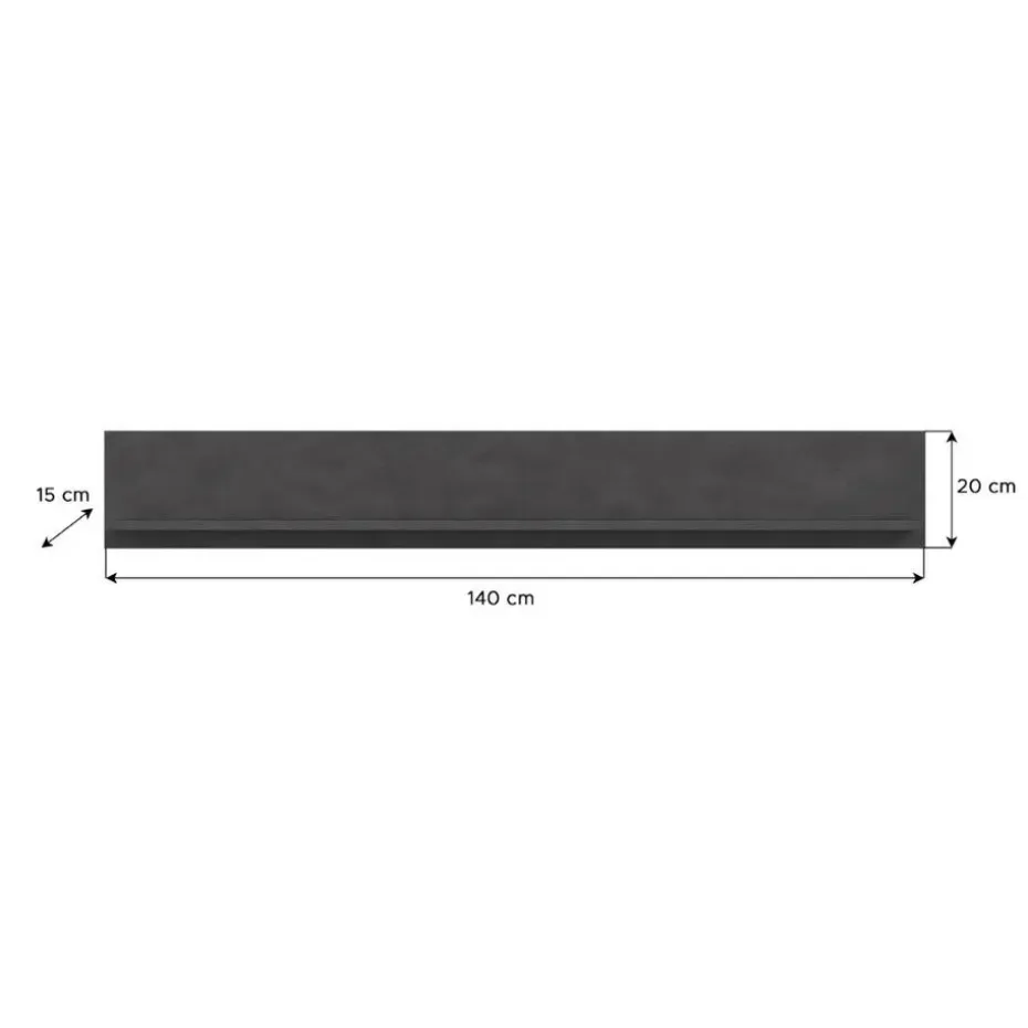 Hioshop Jam wandkast wandplank 1 plank eiken decor