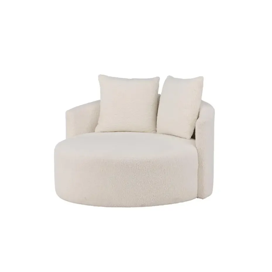 Hioshop Kelso bank Ø116cm 2 persoons teddy wit