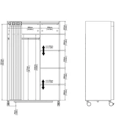 Hioshop Kit kledingkast 160x100x49cm- Open- garderobesysteem wit- beige