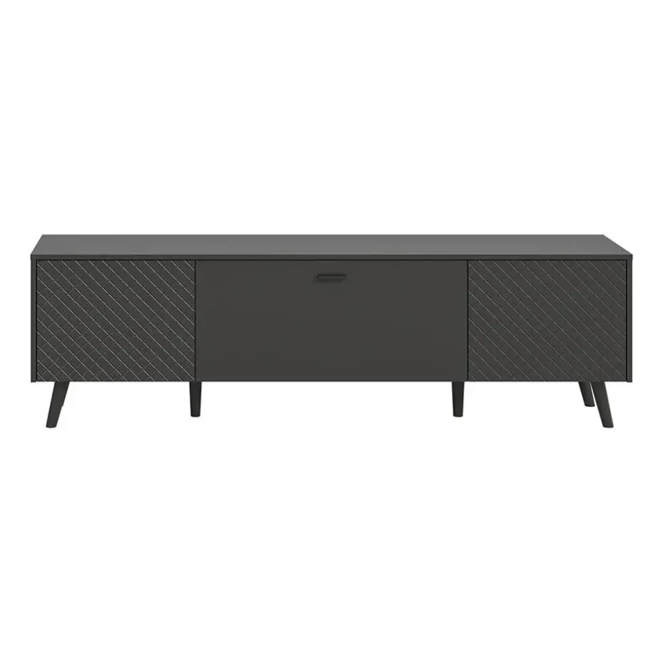 Hioshop Linea dressoir 2 deuren 1 klepdeur mat grijs
