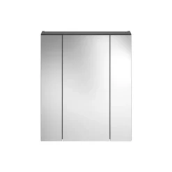 Hioshop Linus spiegelkast 3 deuren met licht zwart