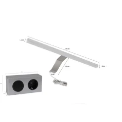 Hioshop Linus spiegelkast 3 deuren met licht zwart