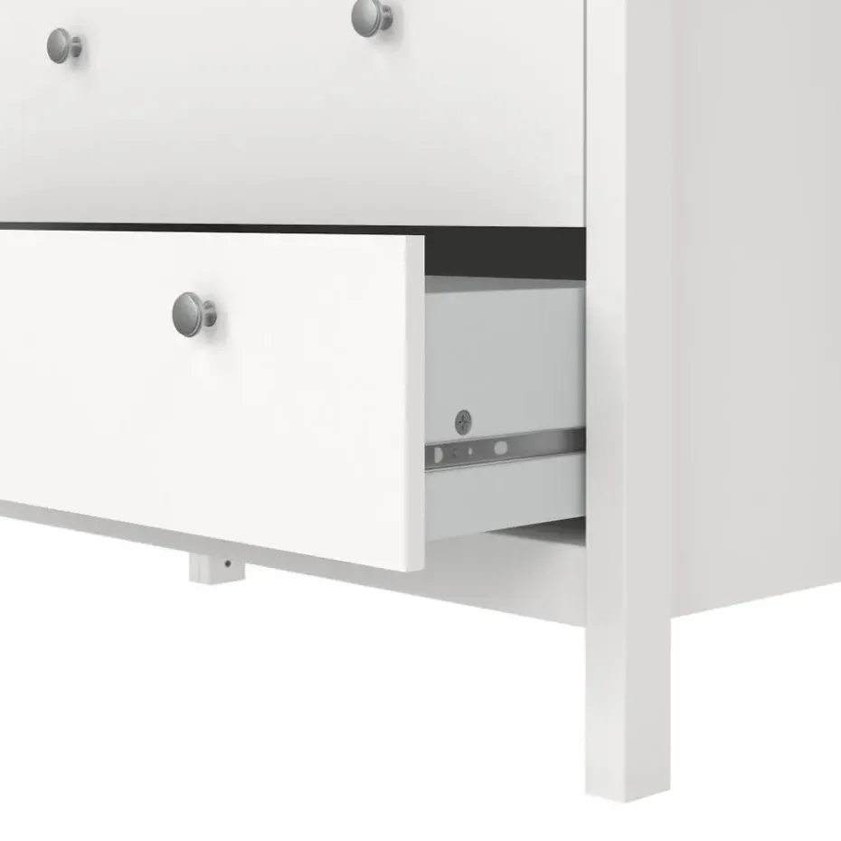 Hioshop Madrid vitrinekast 2 glazen deuren 3 laden wit