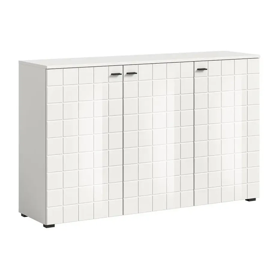 Hioshop Monte dressoir 3 deuren wit hoogglans