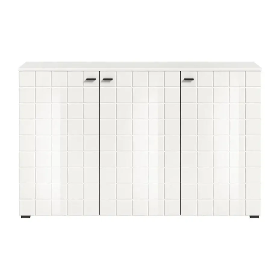Hioshop Monte dressoir 3 deuren wit hoogglans