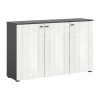 Hioshop Monte dressoir 3 deuren wit hoogglans