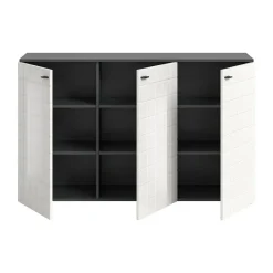 Hioshop Monte dressoir 3 deuren wit hoogglans