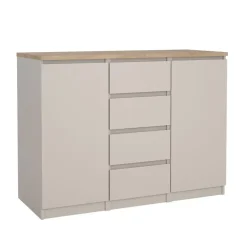 Hioshop Naia dressoir 2 deuren 4 lades eikdecor