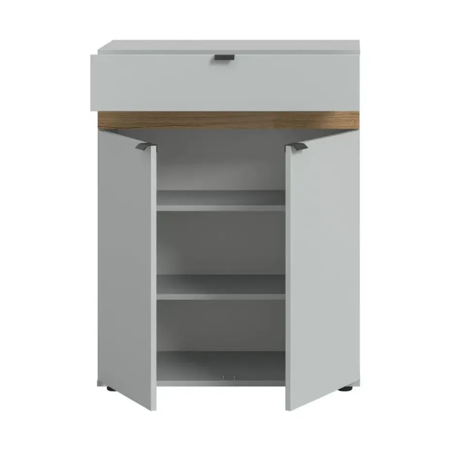 Hioshop Naro schoenenkast 2 deuren- 1 lade grijs