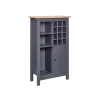 Hioshop Nellina wandkast wijnrek- 1 deur- 3 open planken- 12 ruimte voor wijn