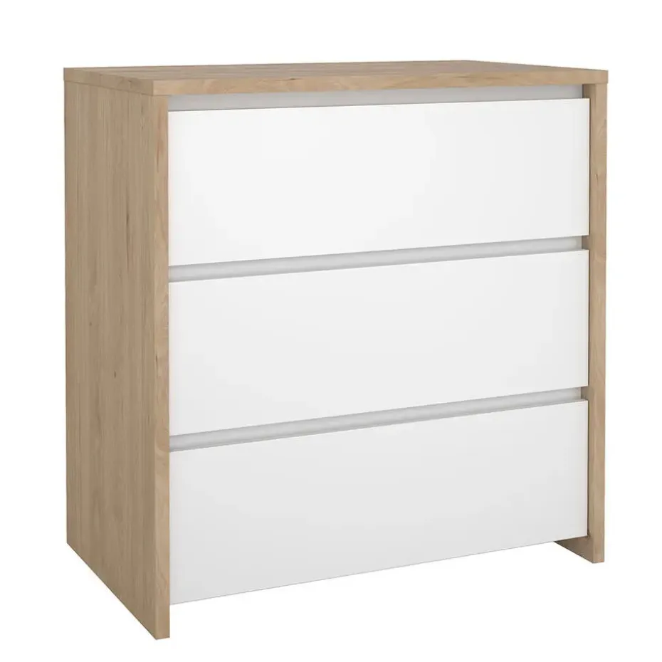 Hioshop Next ladekast 3 lades hoogglans wit