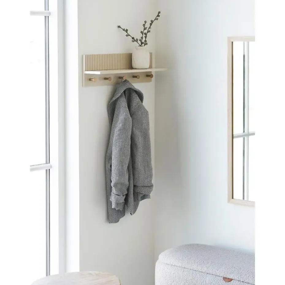 Hioshop Nika kapstok 5 haken beige