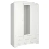 Hioshop Nilon kledingkast 3 deuren 5 laden wit