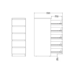 Hioshop Noulan commode 5 lades eiken decor