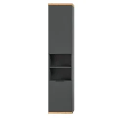 Hioshop Nuaro badkamerkast wandgemonteerd 2 deuren grijs
