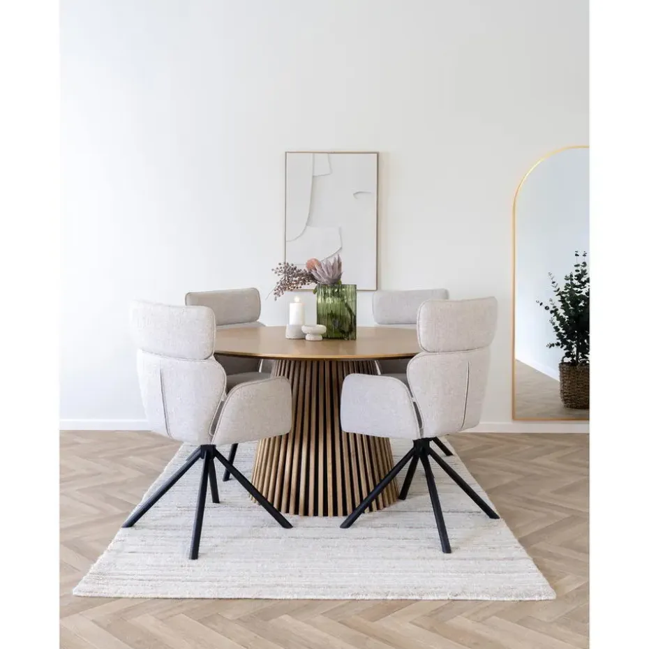 Hioshop Osaka eetkamertafel Ø140cm eik