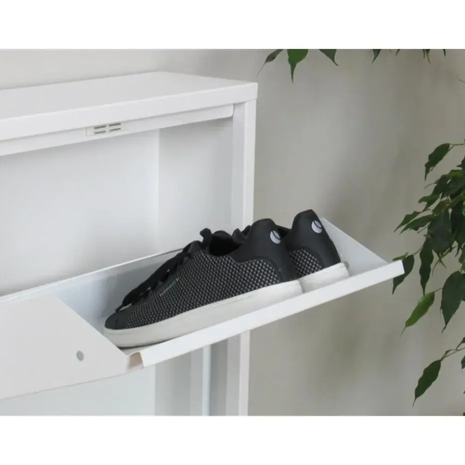 Hioshop Pisa schoenenkast wit metaal met 5 vakken