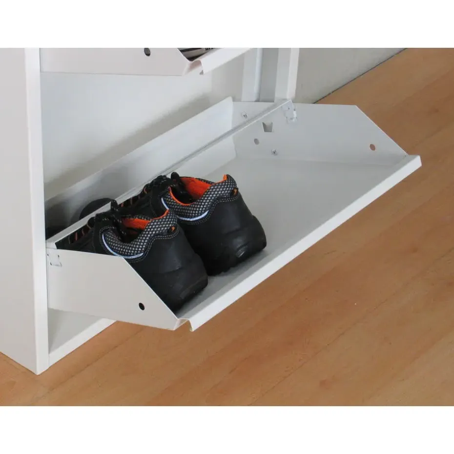 Hioshop Pisa schoenenkast wit metaal met 3 vakken - set van 3
