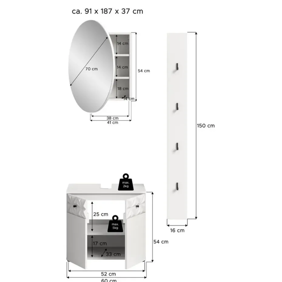 Hioshop Prisma badkamer P5 wit
