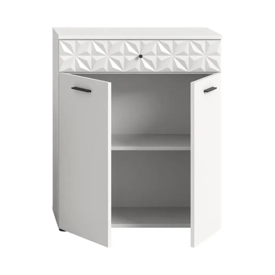 Hioshop Prisma badkamerkast 2 deuren- 1 lade wit