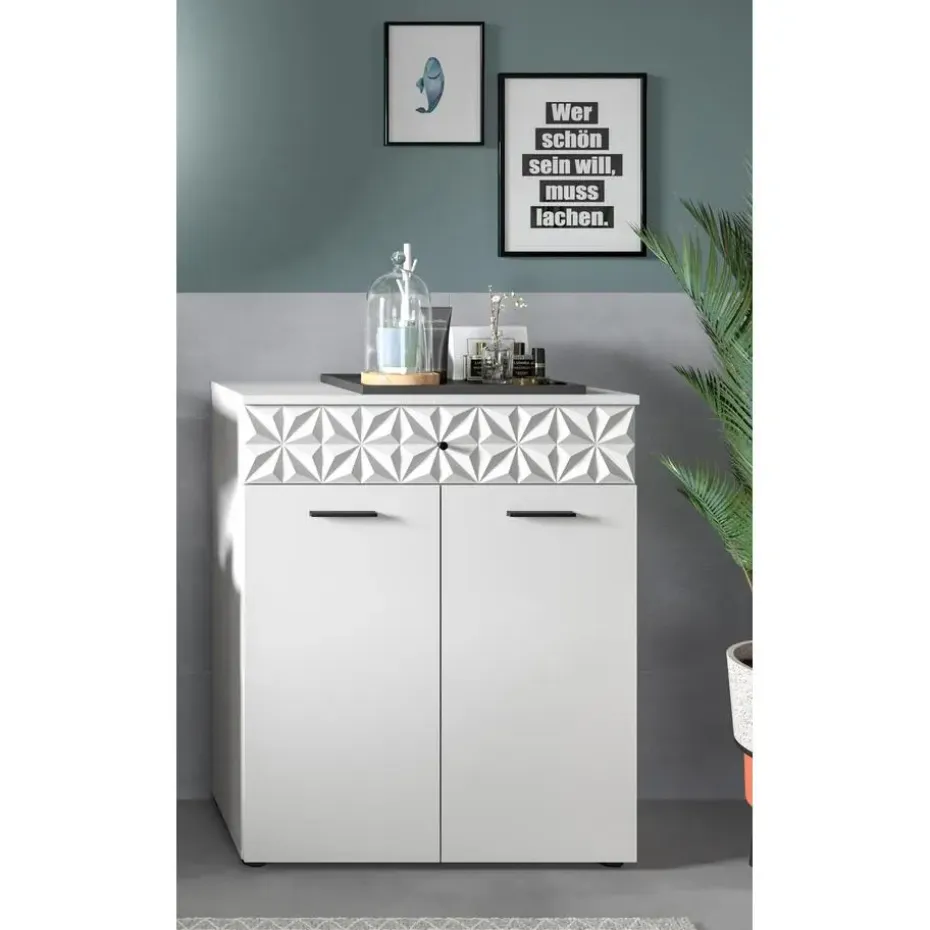 Hioshop Prisma badkamerkast 2 deuren- 1 lade wit