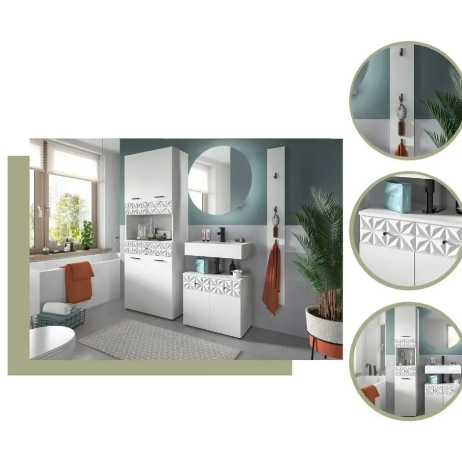 Hioshop Prisma badkamerkast 2 deuren- 1 lade wit