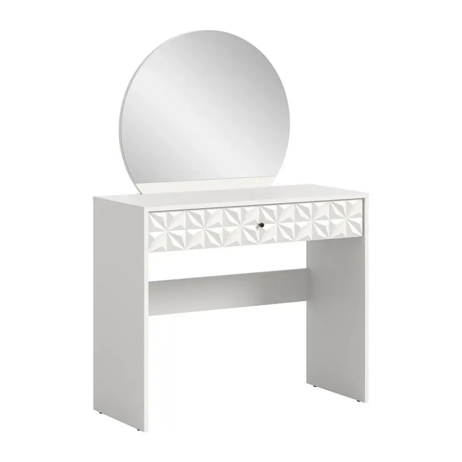 Hioshop Prisma kaptafel 1 lade 1 spiegel wit