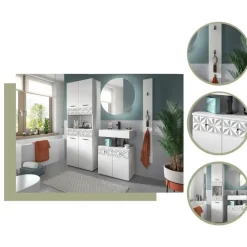 Hioshop Prisma wastafel 2 deuren wit