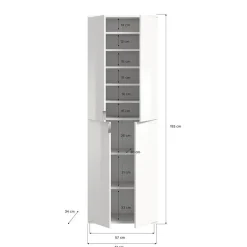 Hioshop ProjektX kledingkast 4 deuren eiken decor